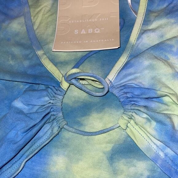 SABO tiedye crop top w center tie NWT XS - Picture 2 of 7